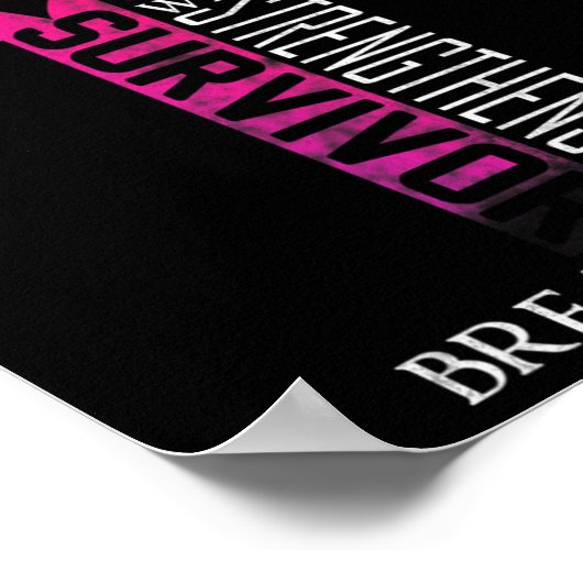 Pink Ribbon Brustkrebs Überleben Christliches Kreu Poster (Ecke)