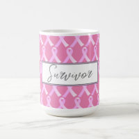 Pink Ribbon Brustkrebs Überleben Kaffeepause Tasse