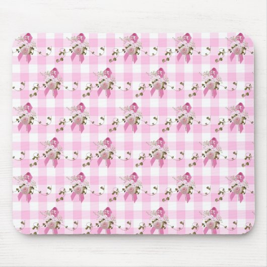 Pink Ribbon Brustkrebs Überleben Mousepad (Vorne)