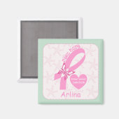 Pink Ribbon Brustkrebs Überlebende Minze Grenze Magnet (Vorderseite/Rückseite)