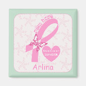 Pink Ribbon Brustkrebs Überlebende Minze Grenze Magnet (Vorne)