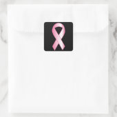 Pink Ribbon Brustkrebsforschung Quadratischer Aufkleber (Tasche)