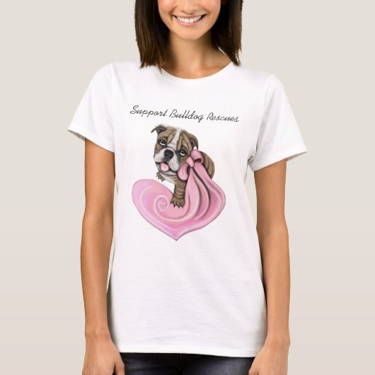 Pink Ribbon Bulldog Puppy Sample Charity Shirts (Vorderseite)