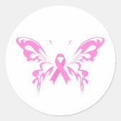 Pink Ribbon Butterfly Brustkrebs | Aufkleber (Vorderseite)