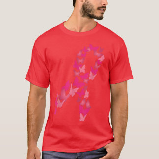 Pink Ribbon Butterfly Niedliches Brustkrebs-Bewuss T-Shirt