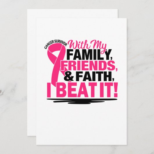 Pink Ribbon Cancer Survivor Freunde Familie und Fa Save The Date (Vorne/Hinten)