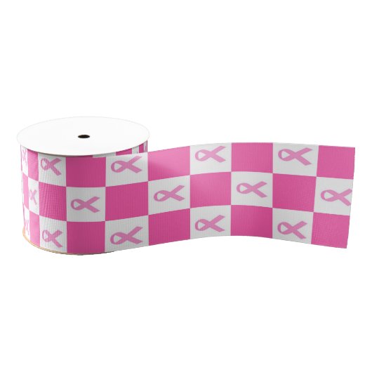 Pink Ribbon Checkerboard – Breast Cancer Awareness Ripsband (Spule)