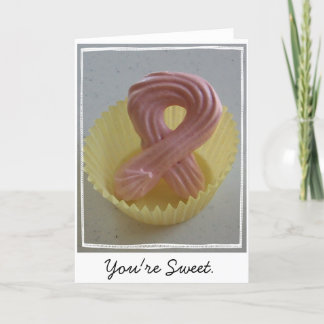 Pink Ribbon Cookie Karte