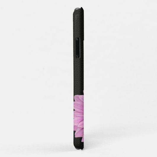 Pink Ribbon-Daisy auf schwarzem Leder Case-Mate iPhone Hülle (Hinten/Rechts)