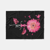 Pink Ribbon Daisy Faith - Breast Cancer Awareness Fleecedecke (Vorderseite (Horizontal))
