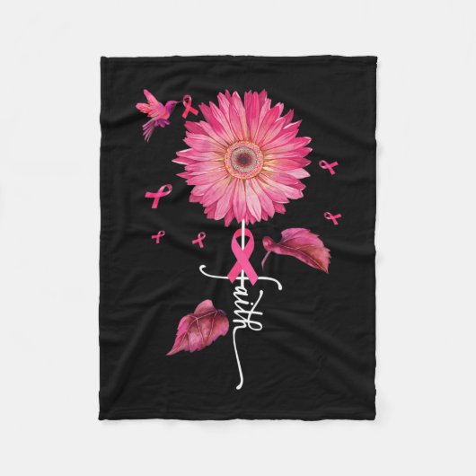 Pink Ribbon Daisy Faith - Breast Cancer Awareness Fleecedecke (Vorderseite)