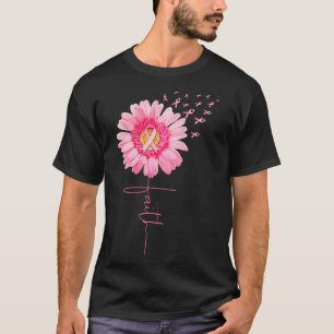 Pink Ribbon Daisy Faith - Brustkrebs-Bewusstsein T-Shirt