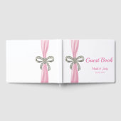 Pink Ribbon Diamond Bow Wedding Gästebuch (Voll)