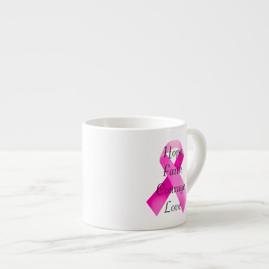 Pink Ribbon Faith Espresso Tasse (Vorderseite Rechts)