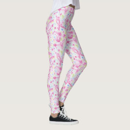 Pink Ribbon Faith Hope Courage Liebe Brustkrebs Leggings