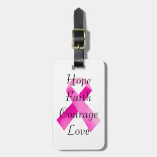 Pink Ribbon Faith Luggage Tag Gepäckanhänger