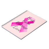 Pink Ribbon Faith Spiral Notebook Notizblock (Linke Seite)