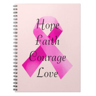 Pink Ribbon Faith Spiral Notebook Notizblock