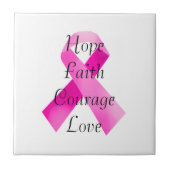 Pink Ribbon Faith Tile Fliese (Vorderseite)