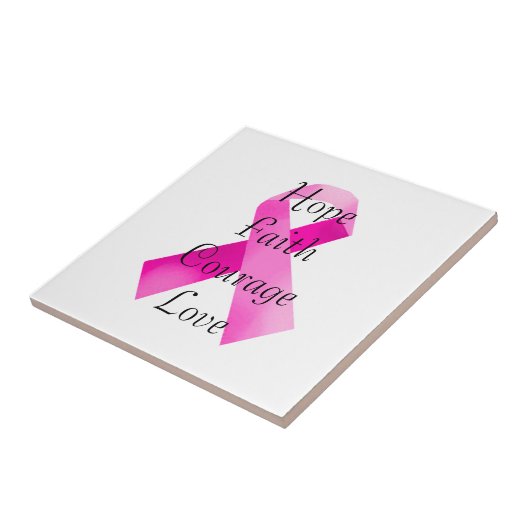 Pink Ribbon Faith Tile Fliese (Seite)