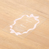 pink ribbon frame Baptism Acryleinladungen (Ablage )