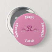 Pink Ribbon Frauen Krebs Bewusstsein Brustkrebs Button (Vorne & Hinten)