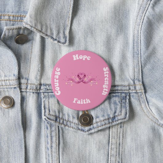 Pink Ribbon Frauen Krebs Bewusstsein Brustkrebs Button (Beispiel)