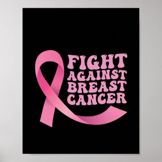 Pink Ribbon Frauen Krebs Bewusstsein Brustkrebs Poster (Vorne)