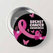 Pink Ribbon Frauen Krebs Brustkrebs Bewusstsein Button (Vorne & Hinten)