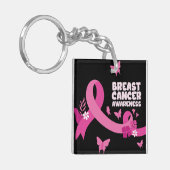 Pink Ribbon Frauen Krebs Brustkrebs Bewusstsein Schlüsselanhänger (Vorderseite links)