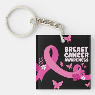 Pink Ribbon Frauen Krebs Brustkrebs Bewusstsein Schlüsselanhänger
