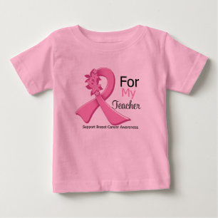 Pink Ribbon für meinen Lehrer - Brustkrebs Baby T-shirt
