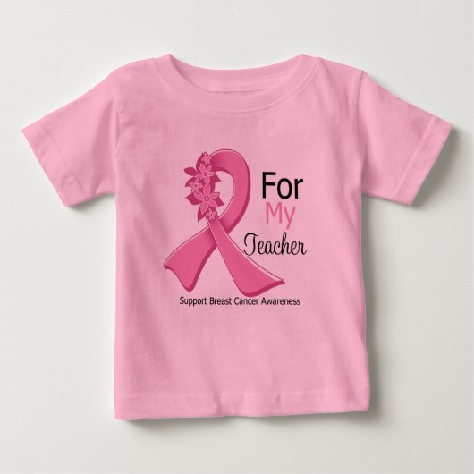 Pink Ribbon für meinen Lehrer - Brustkrebs Baby T-shirt (Vorderseite)