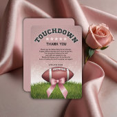 Pink Ribbon Fußball Touchdown Baby Dusche Dankeskarte