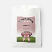 Pink Ribbon Fußball Touchdown Baby Dusche Geschenktütchen (Vorderseite)