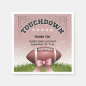 Pink Ribbon Fußball Touchdown Baby Dusche Serviette (Vorderseite)