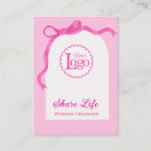 Pink Ribbon Gate Wedding Organizer Business Card Visitenkarte (Vorderseite)