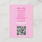 Pink Ribbon Gate Wedding Organizer Business Card Visitenkarte (Rückseite)