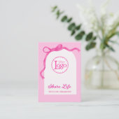 Pink Ribbon Gate Wedding Organizer Business Card Visitenkarte (Stehend Vorderseite)