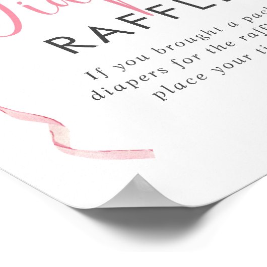 Pink Ribbon Girl Duschkopf Windeln Raffel Schild (Ecke)