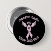 Pink Ribbon Guardian Angel Button (Vorne & Hinten)