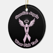 Pink Ribbon Guardian Angel Keramik Ornament (Links)