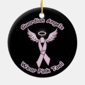 Pink Ribbon Guardian Angel Keramik Ornament (Hinten)