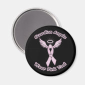 Pink Ribbon Guardian Angel Magnet (Vorderseite/Rückseite)