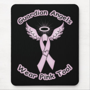 Pink Ribbon Guardian Angel Mousepad