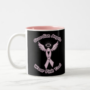 Pink Ribbon Guardian Angel Zweifarbige Tasse
