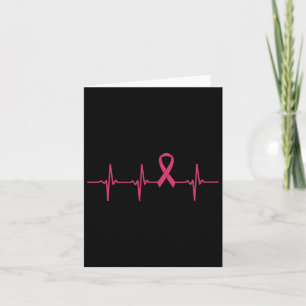 Pink Ribbon Herzschlag Brustkrebs Aufklärungsgesch Karte