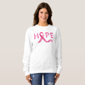 Pink Ribbon HOPE Brustkrebs Bewusstsein Sweatshirt (Vorne ganz)