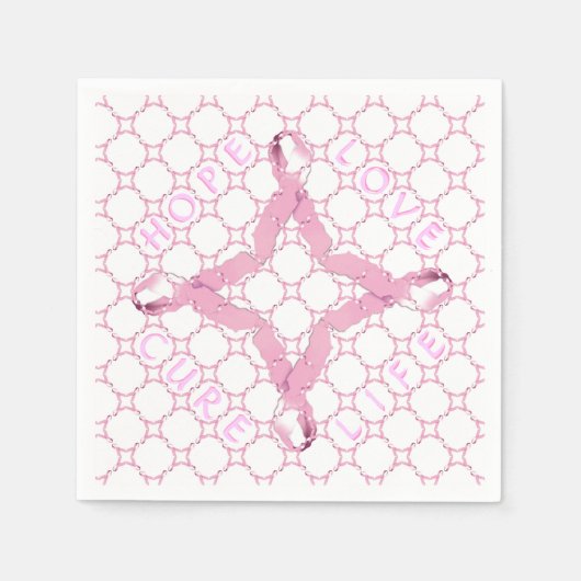 Pink Ribbon HOPE LIEBE CURE LIFE Serviette (Vorderseite)