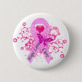 Pink Ribbon Hope Liebe Heilung Button (Vorderseite)